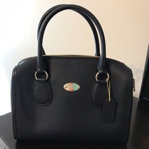 Navy blue coach mini satchel